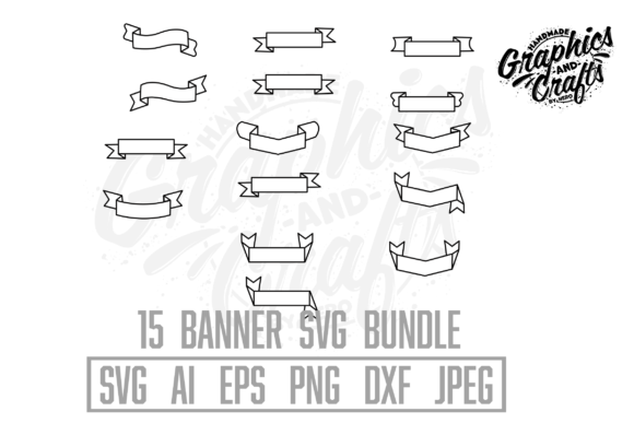 15 White Ribbon Banner Bundle: Graphics & Decorative Elements