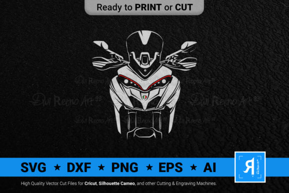Adventure Motorcycle Silhouette Red Graphics for Crafts