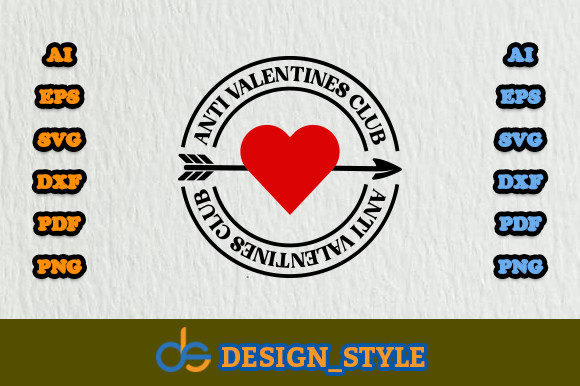 Anti Valentines Club SVG: Graphics & Print Templates