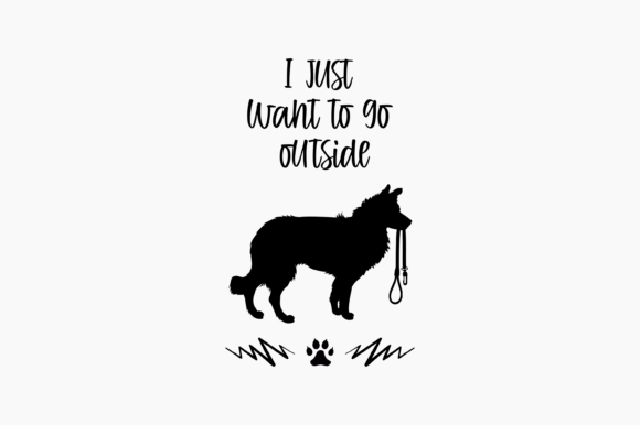 Dog Border Collie Ask to Go Outside Graphics for Crafts