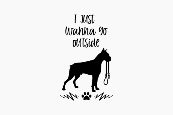 Dog Boxer Ask to Go Outside Graphics for Crafts