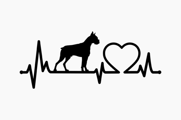 Dog Boxer Heartbeat Graphics for Crafts
