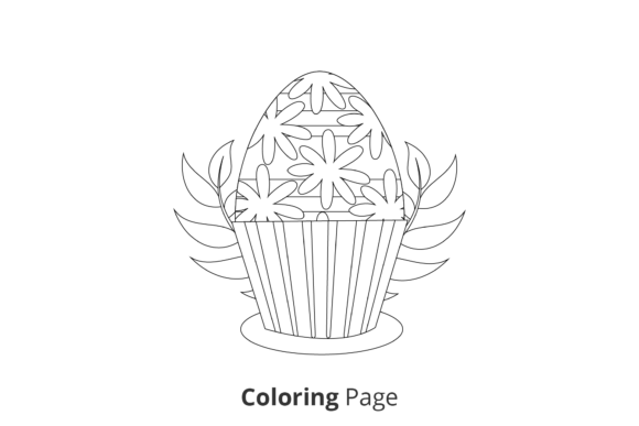 Easter Egg in Cup Coloring Page: Graphics & Coloring Pages Amp