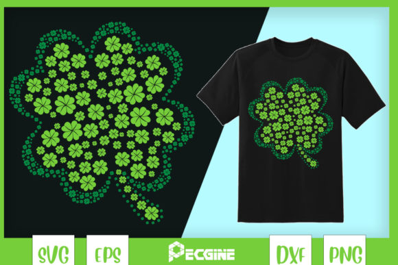 Great Lucky Four Leaf Clover Patrick Day Graphics