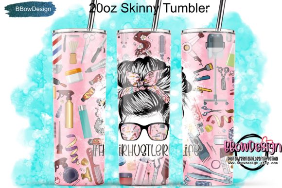Hair Hustler Salon Tumbler Graphics & Tumbler Wraps