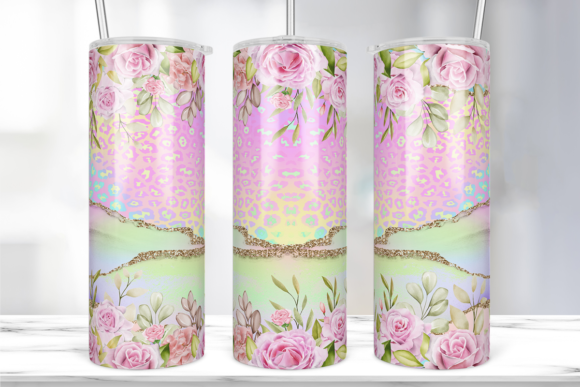 Leopard Rose Marble 20 Oz Tumbler Graphics & Print Templates