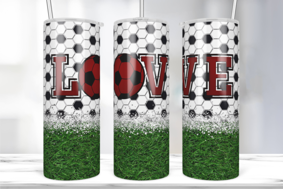 Love Football 20oz Tumbler Wrap: Graphics & Print Templates
