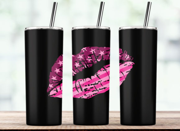 Mouth Pink Star Tumbler Graphics for Crafts