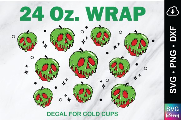 Poison Apple No Hold 24oz Wrap Tumbler Graphics