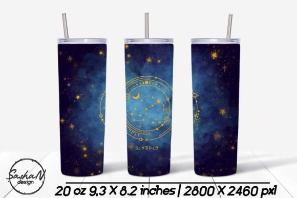 Scorpio Zodiac Sublimation Tumbler: Graphics & Print Templates