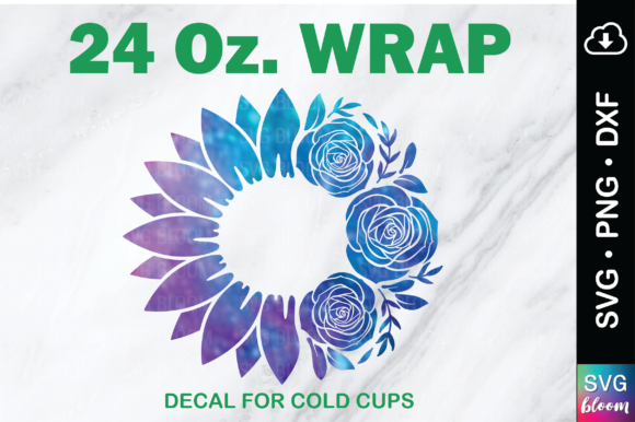 Sunflower Rose Tumbler Graphics & Print Templates