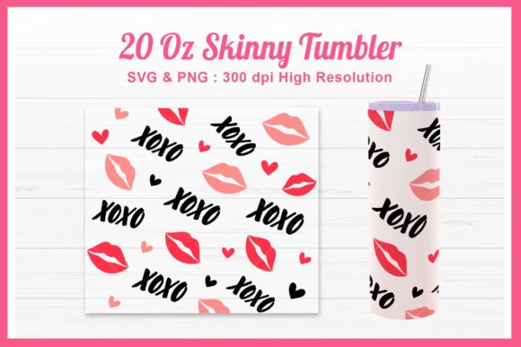 XOXO Lips 20oz Skinny Tumble: Graphics & Crafts Asset Review